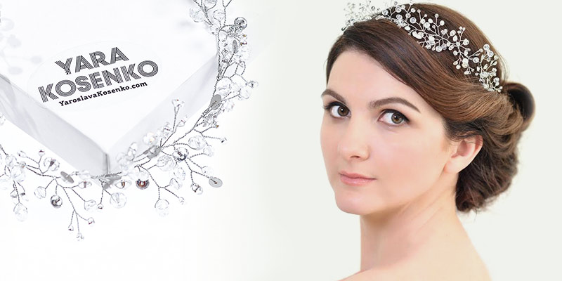 Веточка и диадема — свадебное украшение для волос